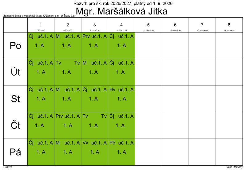 Mar&scaron;&aacute;lkov&aacute; 1.A