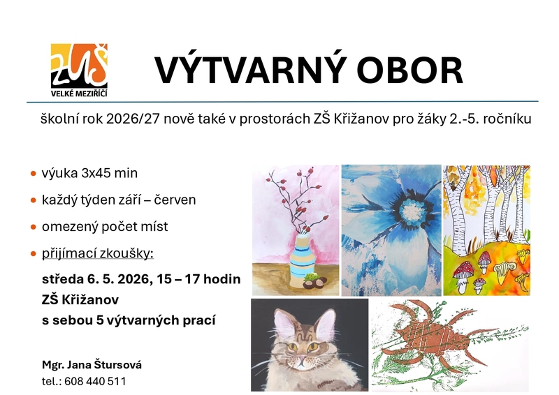 Přijímací zkoušky Výtvarný obor ZUŠ