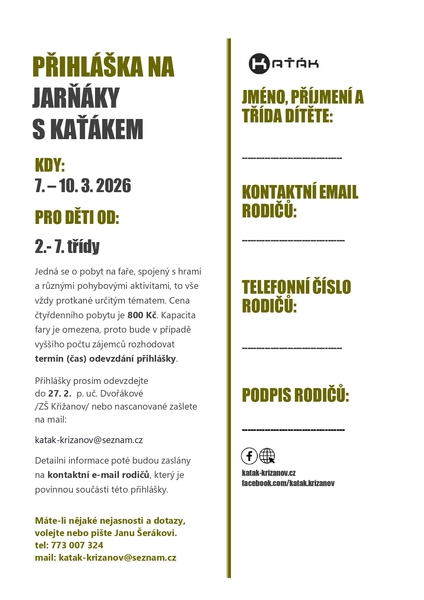 přihl&aacute;&scaron;ka jarnaky 2026